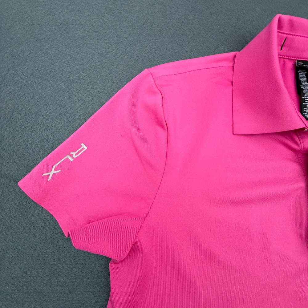 RLX Ralph Lauren Polo Women Medium Pink Golf Activewear Performance Short Sleeve - Picture 3 of 13